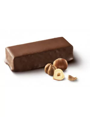 Barrita de chocolate de avellanas rica en proteínas