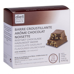 Barrita de chocolate de avellanas rica en proteínas