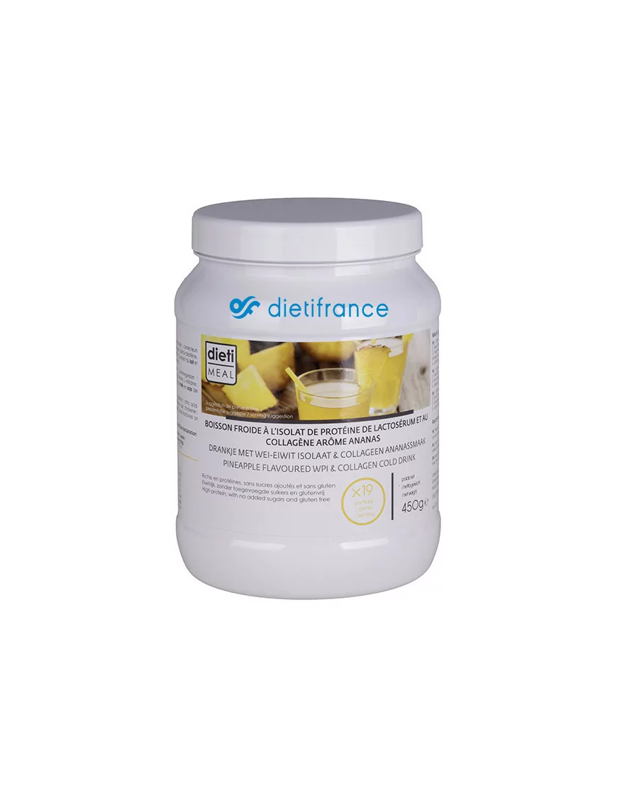 Dietimeal Bebida de Proteína con Colágeno sabor Piña Bote 450 g