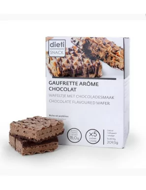 Dietisnack 5 barquillos sabor de chocolate con alto contenido de proteínas