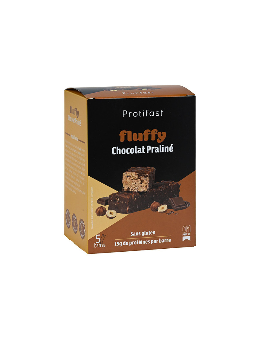 Barrita proteica fluffy sabor a praliné de avellana