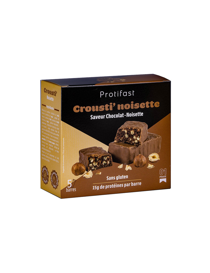Barrita proteica de chocolate y avellana