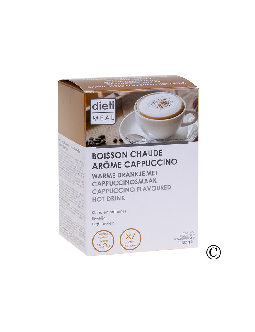 Dietimeal bebida de capuchino rica en proteínas paquete 7 sobres